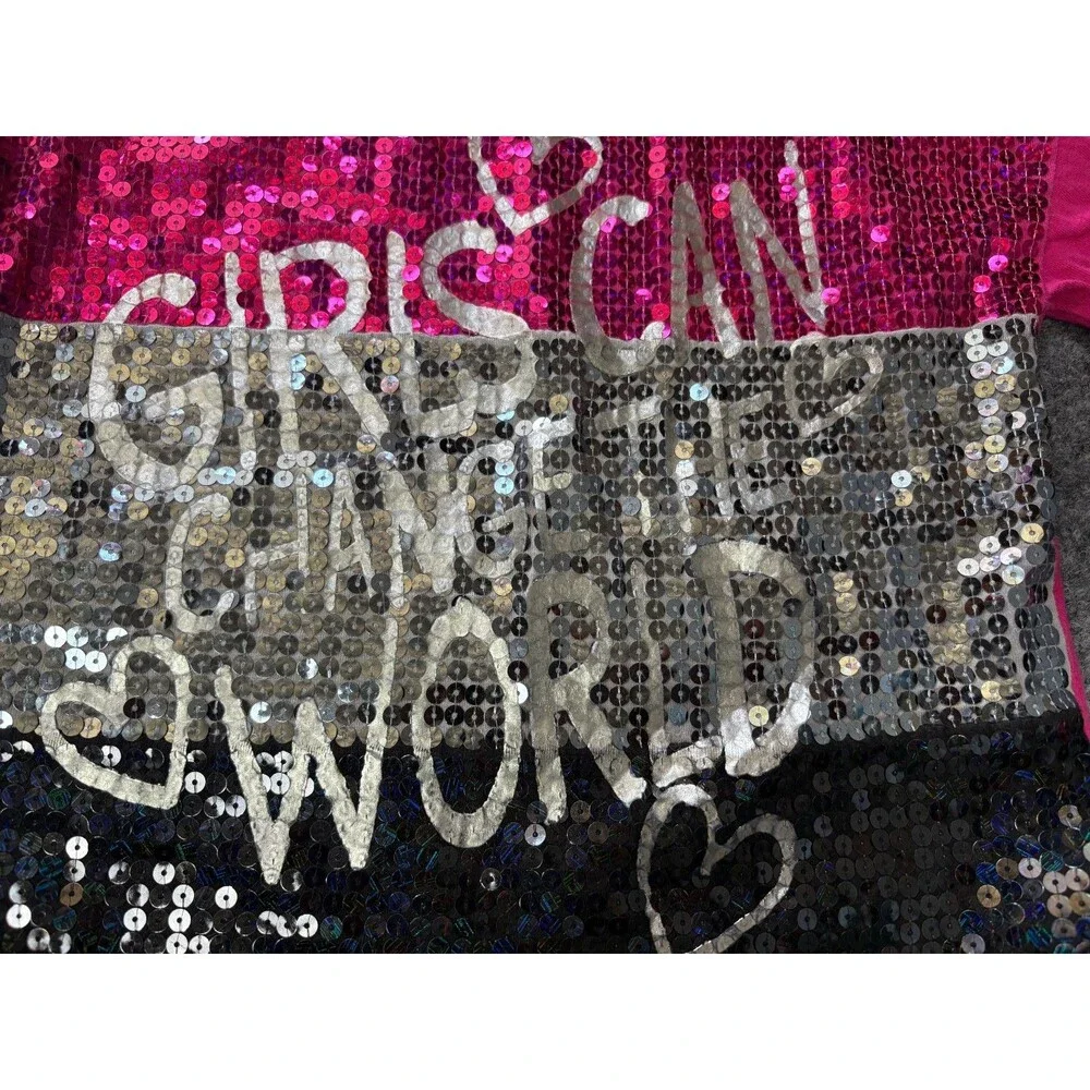 Justice Shirt Girls Size 10 Pink Sequins 